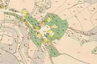 Jestřebice - mapa stabilního katastru pořízená roku 1842