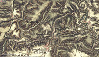Kokořínsko na historické mapě II. vojenského mapování