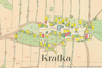 Obec Krtk na map stabilnho katastru