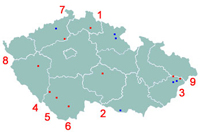 Mapa národní kulturních památek v ČR