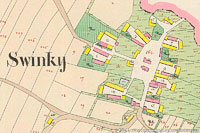 Jihoesk obec Svinky na map stabilnho katastru