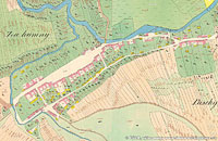 Obec Veletiny na map stabilnho katastru