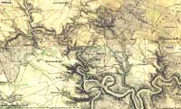 Vranovsko-Btovsko na historick map z 1. pol. 19. stolet 