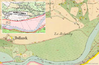 Dolnky u Turnova na map stabilnho katastru z roku 1843